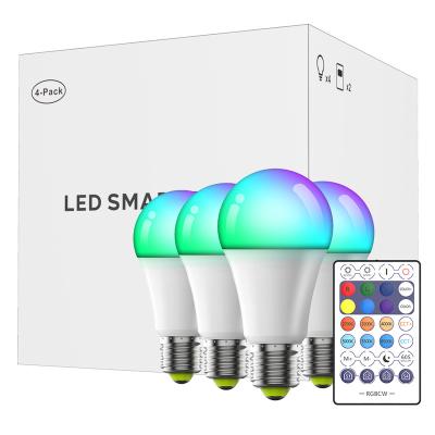 China Tuya indoor dimmable 7w 9w 10w RGBCW 3-CCT zigbee alexa smart home lighting control led smart light bulbs for sale