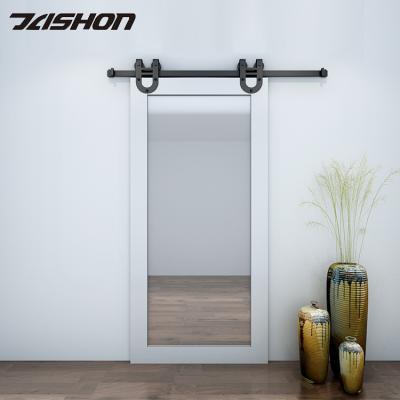 China Modern Design Black Color 6FT U Modern Interior Sliding Door Bathroom Decorative Hardware for sale