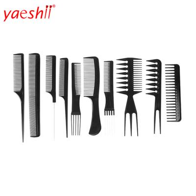 China 10 PCs Beard Brush and Comb Home Wholesale Set for Men's Hair Beauty Comb Straight Hair Comb Plastic Brush for sale