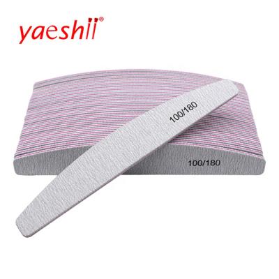 China Nail Care Yaeshii 100/180 Half Moon Shaped Double Sided Sanding Polishing Tool Nail Folder Nail Care Tool for sale