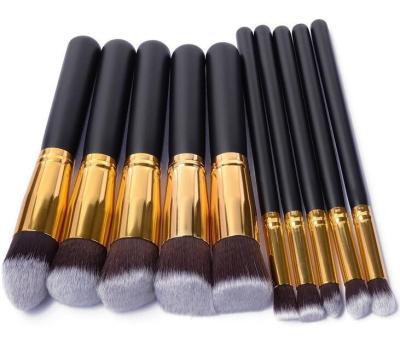 China Angular Blush Foundation High Quality Makeup Brush 10 Pieces Makeup Brush Set for sale