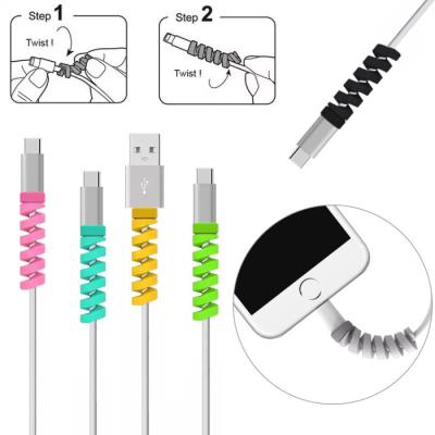 China Director Earphone Cable Spiral Data Cable Proective Sleeve Anti-fracture Cover Device For Charging Line Twist Cable Winder for sale