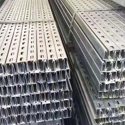 China Construction Common C Channel Files 12 Foot Deep Hole Cold Pressed Steel Perforated Unistrute Size Pre Galvanized Metal Channel With Holes for sale