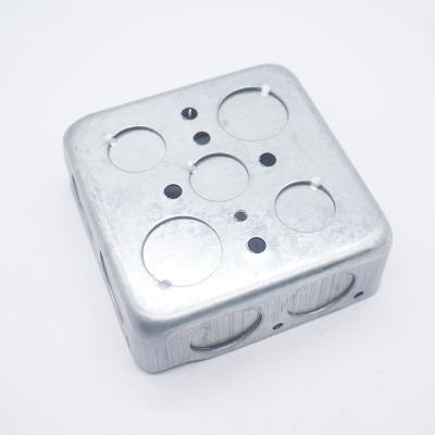 China ABS 4x4 3 way round coaxial cable metal junction square electrical gi types galvanized steel switch socket wall box emt junction box for sale