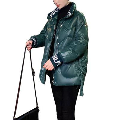 China New Winter Shiny Plus Size Down Padded Jacket Loose And Thin Korean Short Style Padded Jacket Women for sale