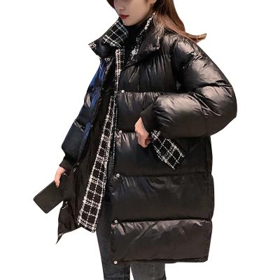 China Down jacket padded women's winter thickening 2020 new bright face mid length loose down jacket cotton jacket all-match for sale