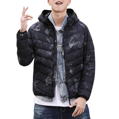 China Light Weight Plus Size Down Jacket Winter Casual Men's White Duck Down Jacket Warm Hooded Cardigan Jacket for sale