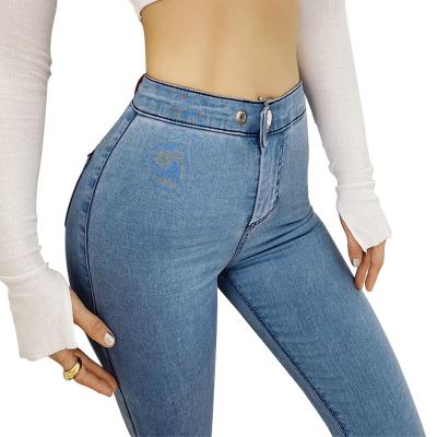 China European and American European and American plus size tight jeans tight jeans high waist hip high waist pants elastic thin women for sale