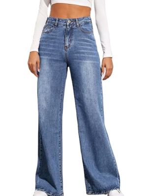 China Sustainable loose, high-waisted, wide-leg jeans for women in 2021 for sale