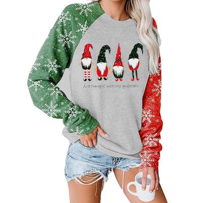 China New Girl's Autumn And Winter Anti-wrinkle Long Sleeve Sweater Christmas Tree Print Round Neck Sweater Ladies Sweater for sale