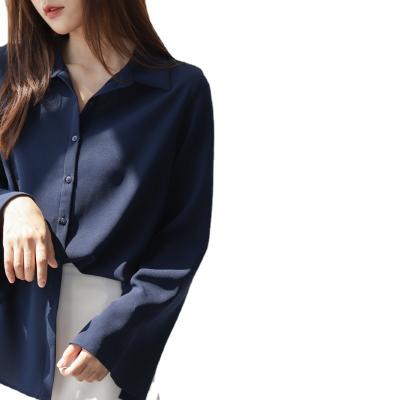 China 2022 QUICK DRY women's spring and autumn blouse with flare sleeves fashion simple blouse for sale