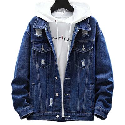 China The new plus size denim jacket men's spring and autumn Korean version of the autumn coat of men's casual jacket handsome fashionable student for sale