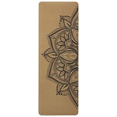 China Custom Pattern Cork Yoga Mat , Lightweight Rubber Yoga Mat for sale