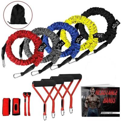 China Upgraded Resistance Tube Set With Anti Snap Heavy Duty Protective Nylon Sleeves for sale