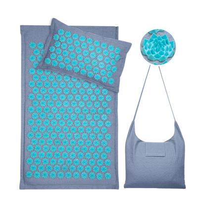 China Bolso de lino Lotus Spike Acupressure Mat de Mat And Pillow Set With del Acupressure de la palma de coco de la naturaleza en venta