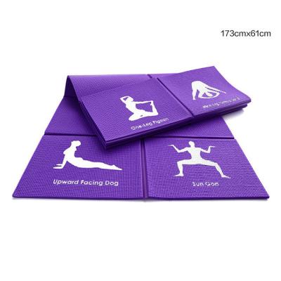 China Portable Foldable Gym PVC Material 8mm Non Slip Yoga Mat For Exercise Bodybuilding for sale