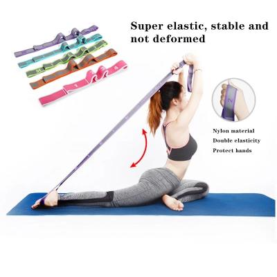 China Custom Adjustable Long Polyester Latex Elastic  Exercise Resistance Bands for Latin Dance Fitness for sale