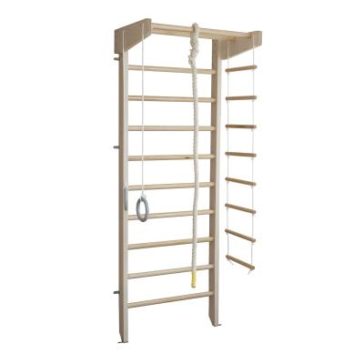 China Wooden Height 2300 Mm Solid Wholesale Home Sports Wood Climbing Ladder Complex For Children for sale