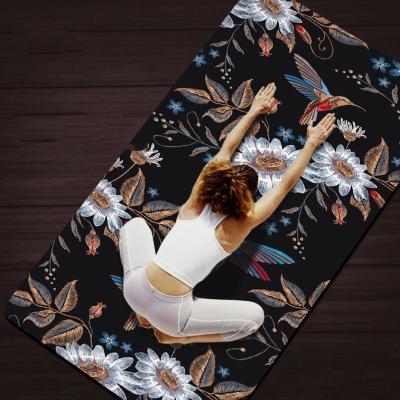 China Flor amistosa de Eco que imprime la estera 6M M de la yoga del caucho del ante densamente para el deporte casero de Pilates en venta