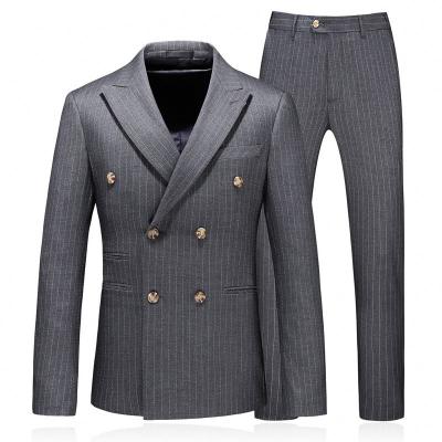 China Monetcat Plus Size Men's Suit (Jacket+Pants+Vest) With Pants Striped Men's Slim Blazer Wedding Groom Tuxedo Suit Prom Masculine Men for sale