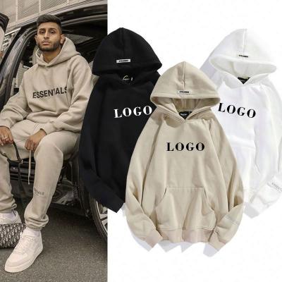 China Anti-pilling 100% custom black oversized hoodies plain men's cotton hoodies white women's and men's hoodies sweatshirts for men for sale