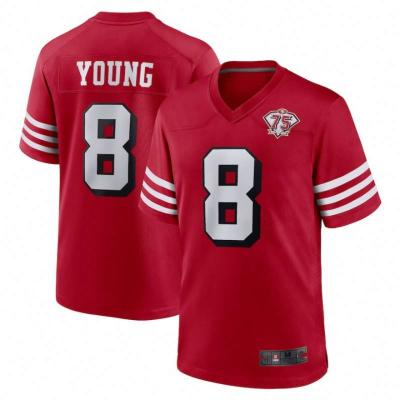 China Wholesale New Cheap Antibacterial China Best Quality 75th San Francisco American Football Jerseys Custom Youth 49er 8 19 Samuel Stitched for sale