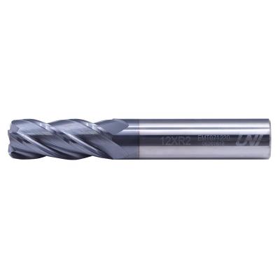 China CNC Machining Center UNT HRC45-50 Solid Carbide 4 Spline Corner Radius End Mills Fresas CNC Milling Cutter for sale