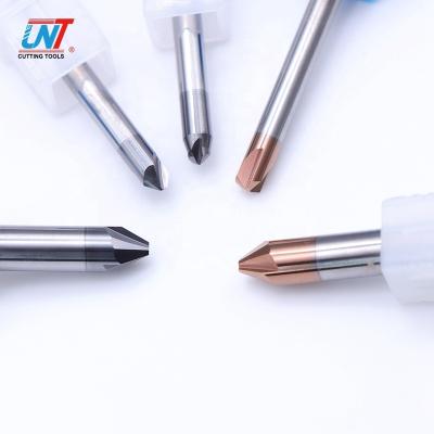 China UNT CNC Endmill Carbide 3 Flute Chamfer Tool Milling Cutters For Steel, Angle X Diameter 8X90 Degree for sale