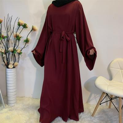 China High Quality Muslim Traditional Muslim Kaftan Islamic Clothing Abaya Solid Color Muslim Dressing Gowns For Women for sale