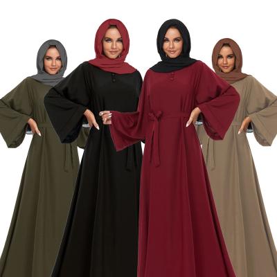 China Long Sleeve FEEE SAMPLE Button Arabic Hot Sale Front Opening Dress Muslim Women Abaya Dubai Dresses Islamic Clothing for sale