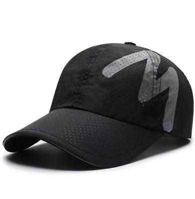 China Outdoor Men's Hat Fashion Black Hat Quick-drying Sports Hat Mesh Trucker Golf Cappe Simple Solid Color COMMON Wild Sports for sale