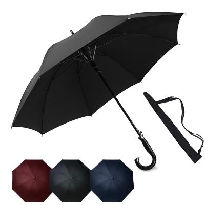 China Sun Manual Stick Umbrella Classic Sturdy Narrow Windproof J-Handle for sale