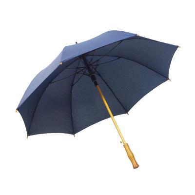 China All In 1 Straight Handle 23inch Rain Umbrella Windproof Wooden Stick for sale