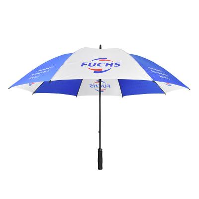 China Premium 60 Inch Fiberglass Golf Umbrella Windproof Umbrella Sun Prints Ads Outside Manual Open for sale