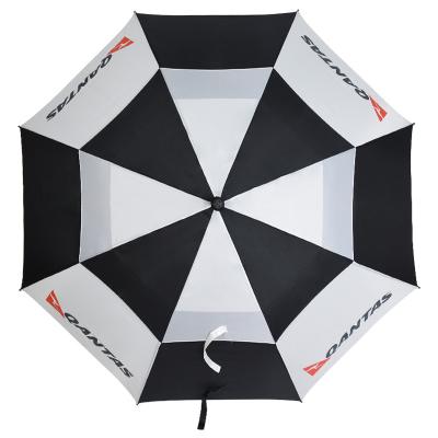 China Minimalist Amazon Popular 210T Pongee Auto Open Canopy Golf Windproof Double Umbrella for sale