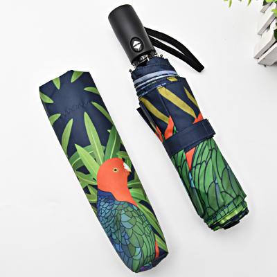 China OEM Minimalist Full 21 Inches*8 Ribs Pongee Fabric Custom 3 Fold Compact Travel Umbrella OEM Customer For Sublimation for sale