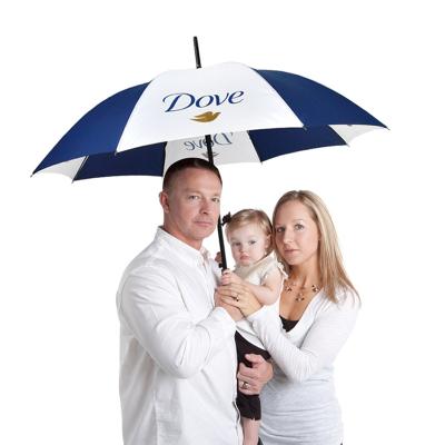 China Classic Minimalist Hotel Gift Fiberglass Upright Two Person Umbrella With Your Logo Parasol for sale