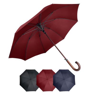 China Minimalist Wooden Handle Umbrella With Strong Twisted And Soft Handle Windproof Classic for sale