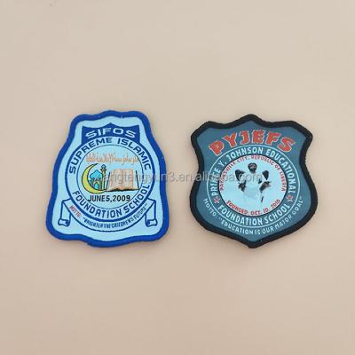 China Viable Badges Bulk Custom Name Logo Woven Badges New Design Club Patches For Apparel for sale