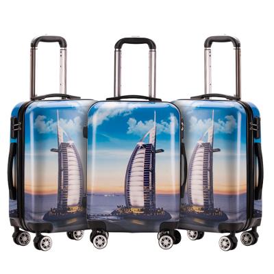 China The school NGO-distance travel\etc set PC carry-on luggage. A Set Custom Trolley Travel Wear Resistant Suitcase For Gift Boarding Case for sale