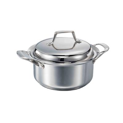 China Household Triple Sustainable Stainless Steel Casserole Eco Friendly Cookware for sale