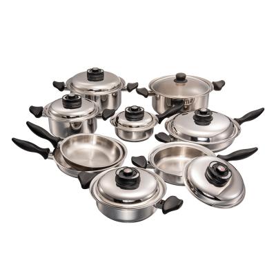 China Sustainably Manufactured Non-Stick Directly Sell 316ti 16Pcs Titanium Cooking Pots And Pans Set for sale