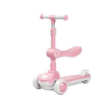 China Plastic new design handlebar height adjustable baby scooter with seat kids foot scooter for sale