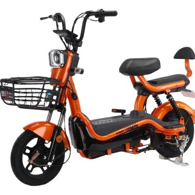 China City Electric E Bike Single Speed Electric City Bike 48v Smart Rear Hub Motor Integrated Lead-Acid Battery Steel Frame with Brake Line System for sale