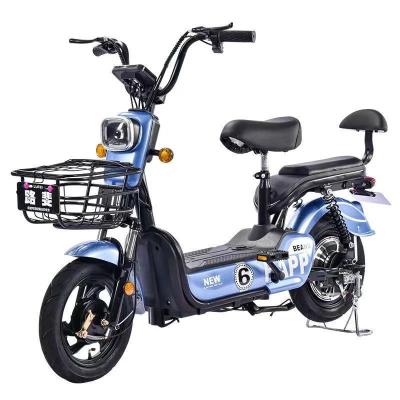 China City Electric E Bike Single Speed 48v Smart Rear Hub Motor Electric City Bike with Integrated Lead-Acid Battery Steel Frame Brake Line System for sale