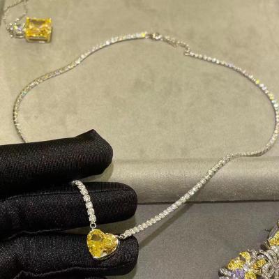 China TRENDY New Fashion Cubic Zirconia Jewelry Lucky Stone Necklace Cubic Stone Necklace for sale