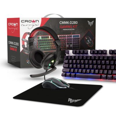 China Crown Mic Set Gaming Combo Keyboard and Mouse Headset Combo for CMMK-D280 mobile yes for sale