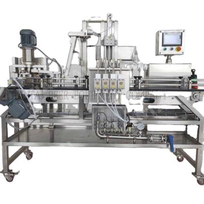 China Automatic Production Line 4 Heads Beer Canning Machine Brewery Tabletop Beer Fermenter for sale