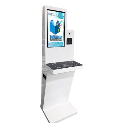 China Indoor Payment Solution Kiosk 21.5 Inch Capacitive Touch Screen Self Service Kiosk Machine System Android Book Borrowing And Return Machine For Library for sale