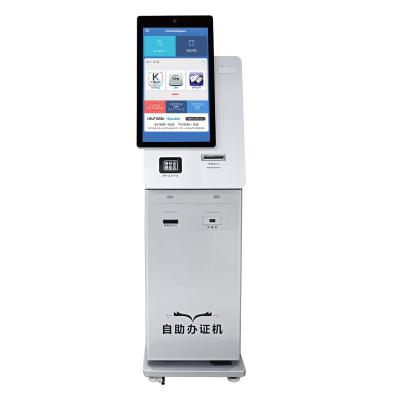 China Factory interior customization payment solution kiosk 180 degree deflflection angle self service stand alone printing a4 kiosk for bank and business lobby for sale